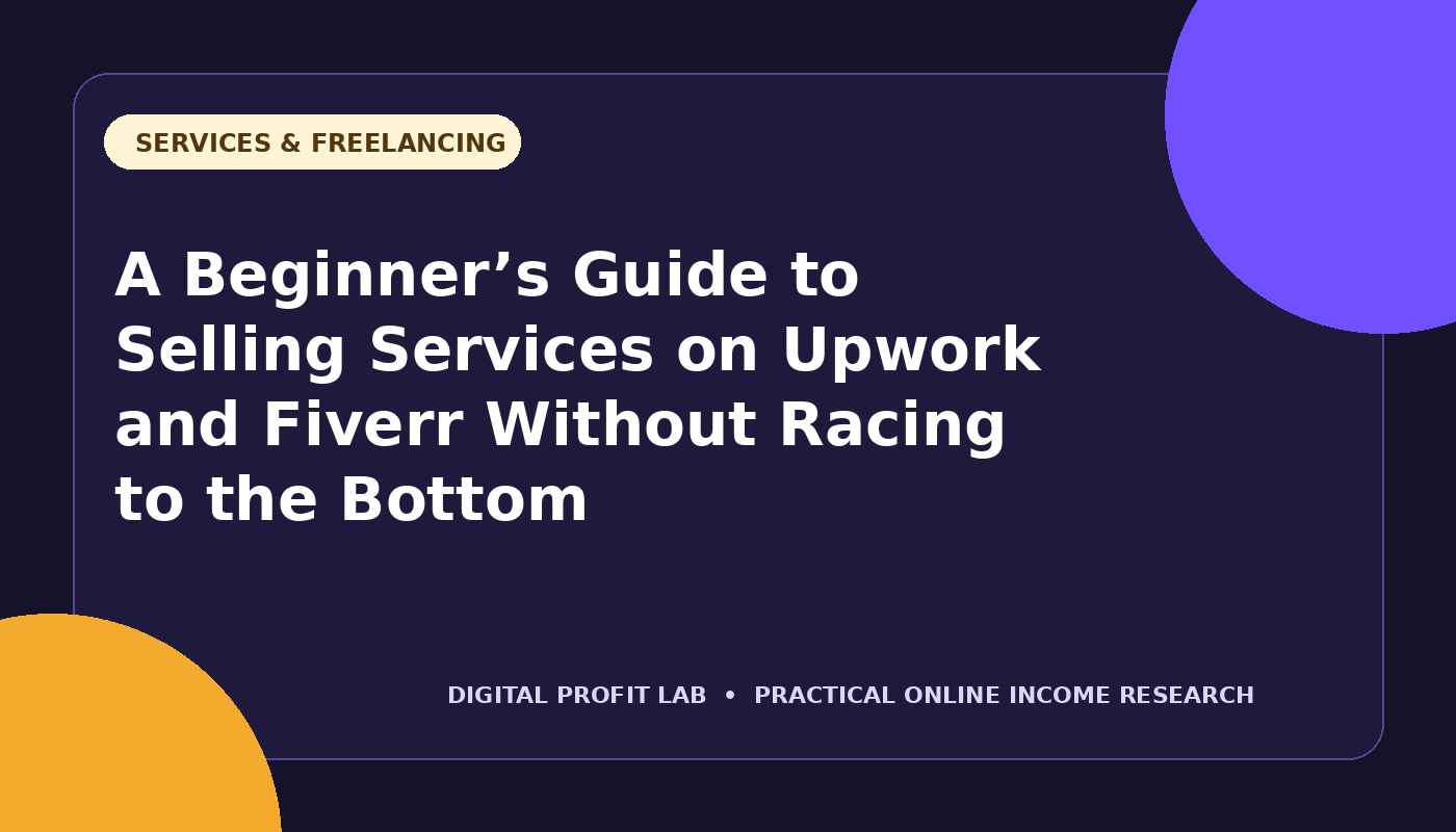A Beginner’s Guide to Selling Services on Upwork and Fiverr Without Racing to the Bottom