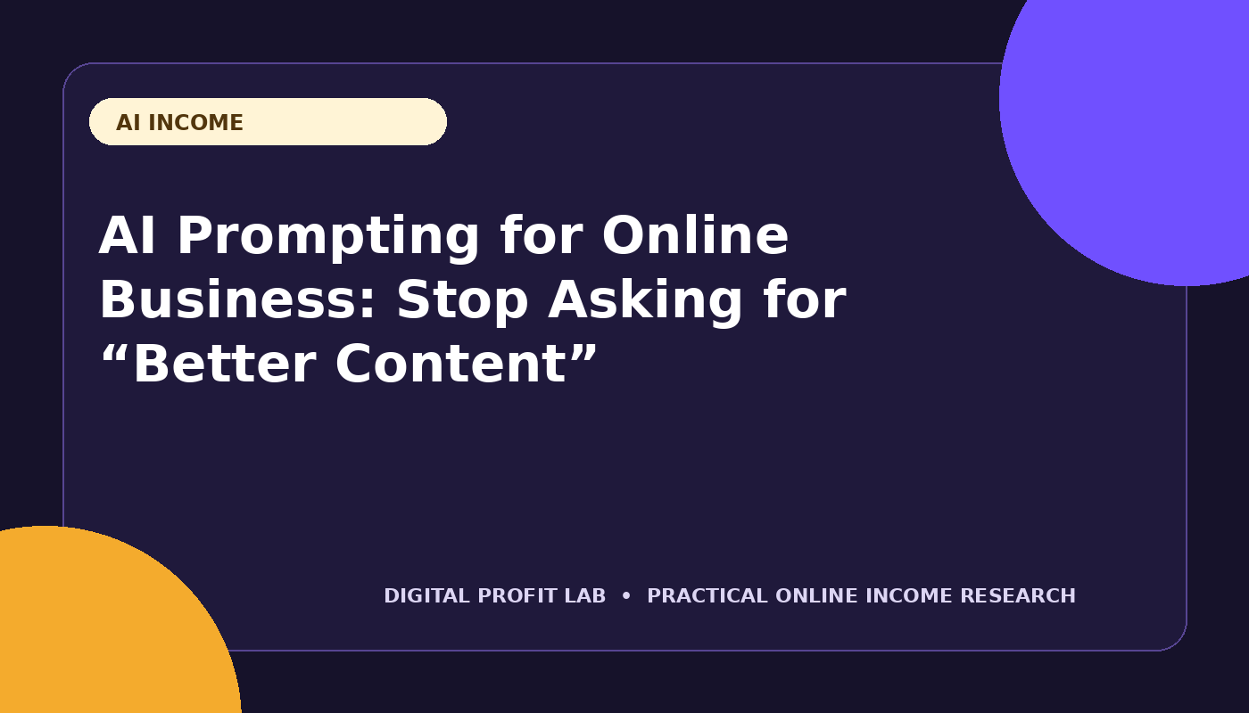 AI Prompting for Online Business: Stop Asking for “Better Content”