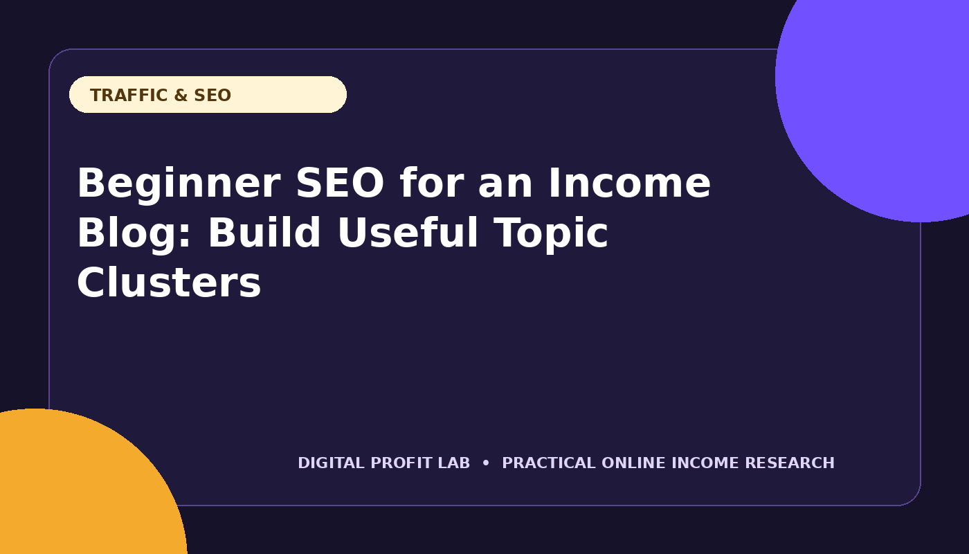 Beginner SEO for an Income Blog: Build Useful Topic Clusters