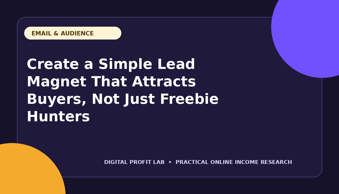 Create a Simple Lead Magnet That Attracts Buyers, Not Just Freebie Hunters