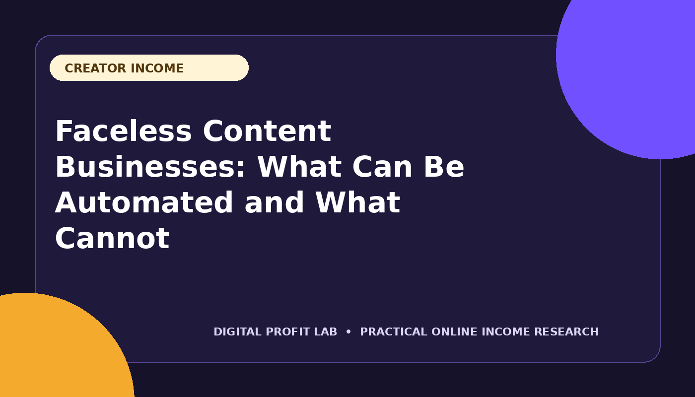 Faceless Content Businesses: What Can Be Automated and What Cannot