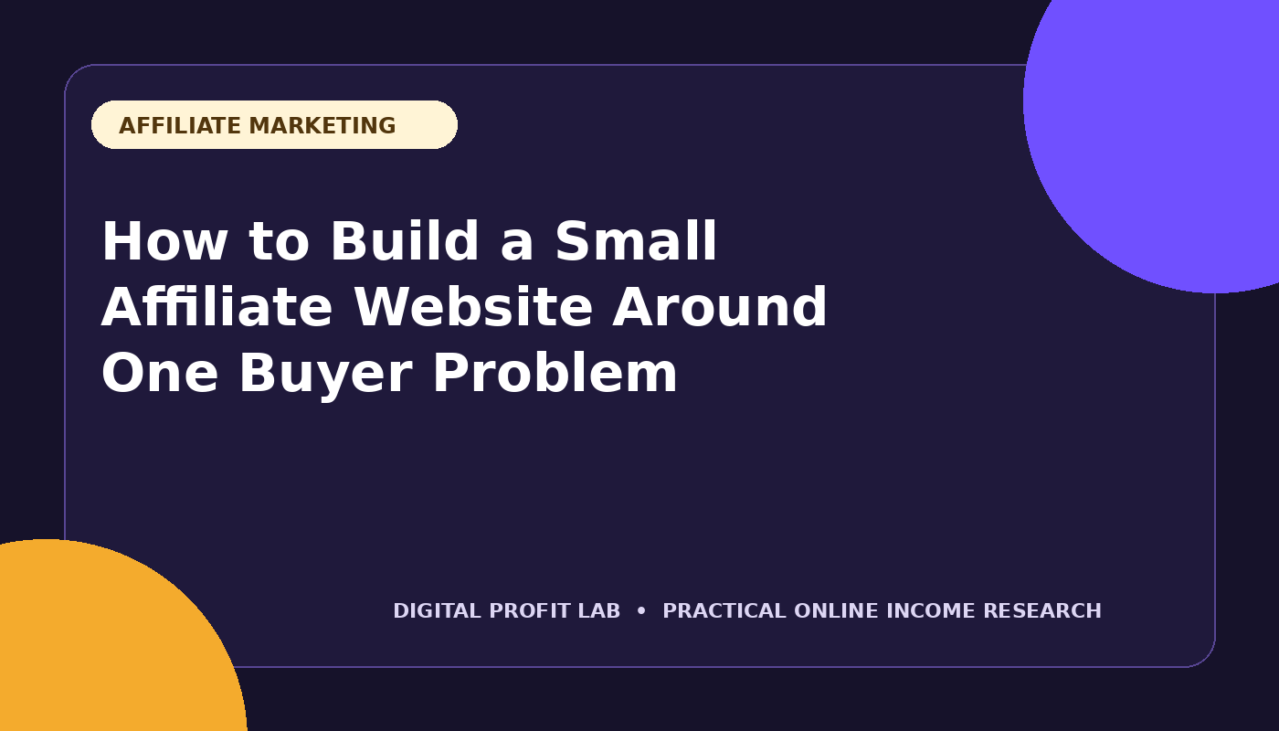 How to Build a Small Affiliate Website Around One Buyer Problem