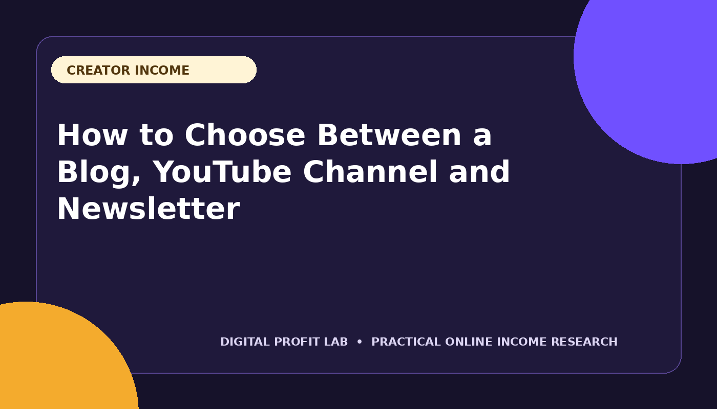 How to Choose Between a Blog, YouTube Channel and Newsletter