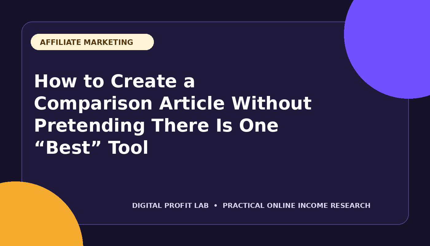 How to Create a Comparison Article Without Pretending There Is One “Best” Tool