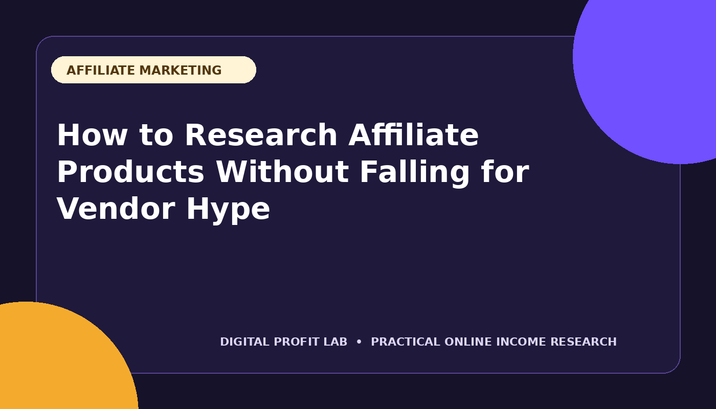 How to Research Affiliate Products Without Falling for Vendor Hype