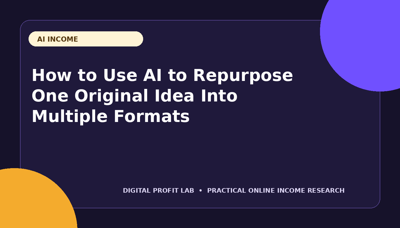 How to Use AI to Repurpose One Original Idea Into Multiple Formats