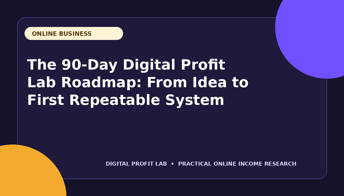 The 90-Day Digital Profit Lab Roadmap: From Idea to First Repeatable System